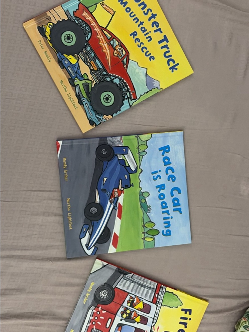 Kids Toy Board Books Set - Red, Blue, Yellow Vehicle Stories